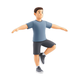 Casual Man Character Icon - 3D Cartoon Illustration