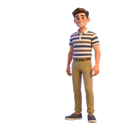 Friendly 3D Cartoon Young Man Character Icon