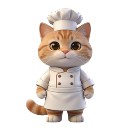 Adorable Cat Chef Icon for Culinary Designs