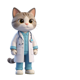 Cute Cat Doctor 3D Icon | Vet & Medical Mascot