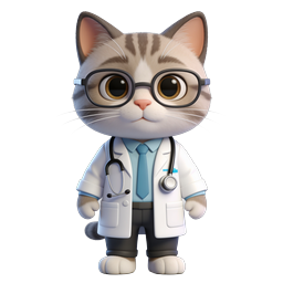 Charming Cat Doctor Icon for Veterinary Use