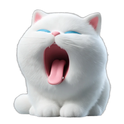 Cute Yawning Cat Icon for Pet Lovers