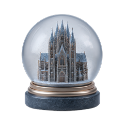 Gothic Cathedral Snow Globe - Magical Winter Ornament