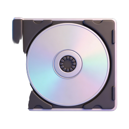 3D CD Case Icon with Iridescent Disc