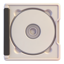 3D CD Disc Case Icon - Optical Media Storage Design