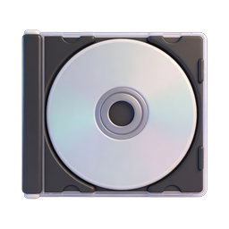 Open CD DVD Case Icon - 3D Optical Media Design