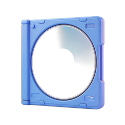 Blue CD DVD Case Icon - 3D Media Storage