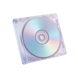 3D CD Jewel Case Icon with Reflective Disc