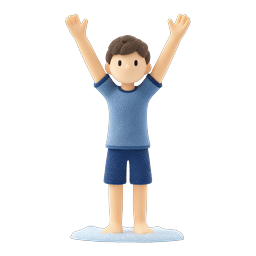 Joyful Boy Celebrating with Water Splash - 3D Clay Icon