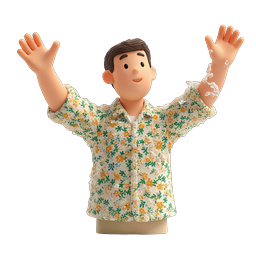 Celebrating Character with Water Splashes - 3D Clay Icon