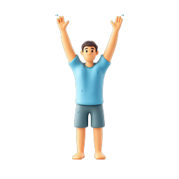 Celebrating Man Icon - Joyful Victory Character