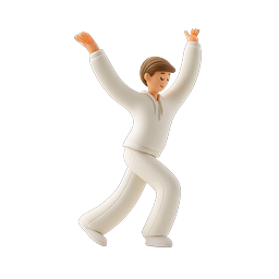 Celebrating Person 3D Icon - Joy & Success Character