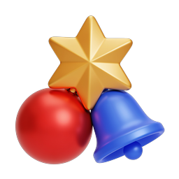 Celebration Party Icons - Star Balloon Bell 3D Set