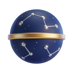 Celestial Constellation Sphere Icon - 3D Astronomy Design