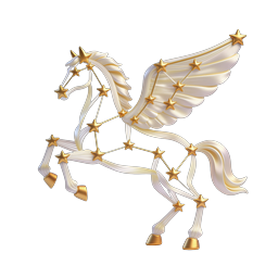 Celestial Pegasus Icon - Golden Constellation Horse
