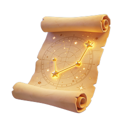 Celestial Star Map Scroll Icon - Mystical Zodiac Parchment