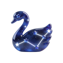 Celestial Swan Glass Crystal Icon with Stars