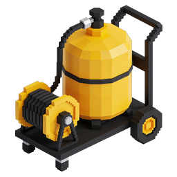 Isometric Cement Mixer Machine 3D Voxel Icon