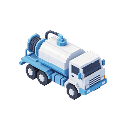 Cement Mixer Truck 3D Voxel Isometric Icon