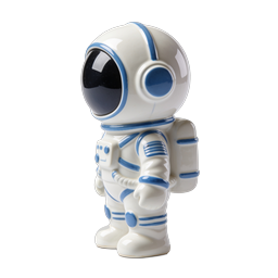 Statuetta astronauta in ceramica - Decorazione spaziale in porcellana lucida