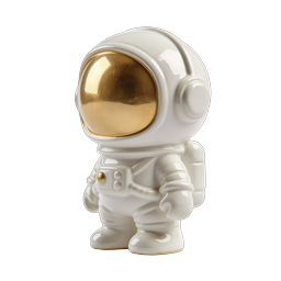 Statuetta di astronauta in ceramica con visiera dorata - Icona spaziale