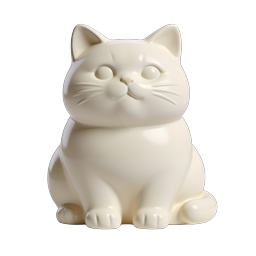 ไอคอนรูปปั้นแมวเซรามิกสุดน่ารัก | สไตล์ดินปั้น 3D