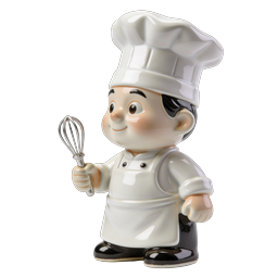Ceramic Chef Figurine with Whisk - Kitchen Icon