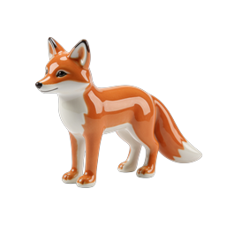 Ceramic Fox Figurine - Cute Porcelain Animal Icon