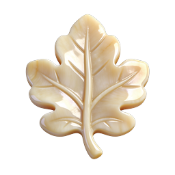 Ceramic Leaf Icon - Glossy 3D Nature Design