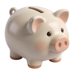 Keramik-Sparschwein-Icon - 3D Finanz- und Spar-Icon