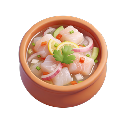 3D Ceviche Seafood Bowl Icon | Latin American Cuisine