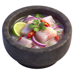 Ceviche Seafood Bowl 3D Icon - Fresh Latin Cuisine