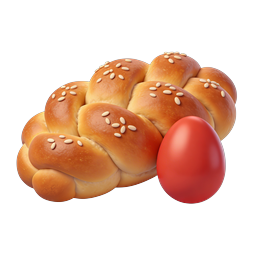 Challah Bread with Red Egg Icon - Holiday Bakery