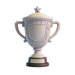 Champion Trophy Icon - 3D Award Design for Winners