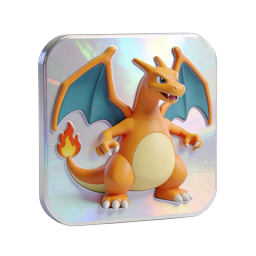 Charizard Pokemon 3D App Icon - Fire Dragon Design