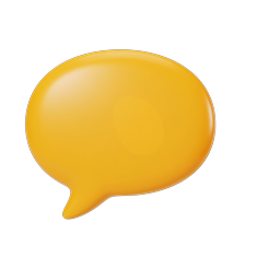 Icono de burbuja de chat 3D – burbujas de diálogo naranja y blanco