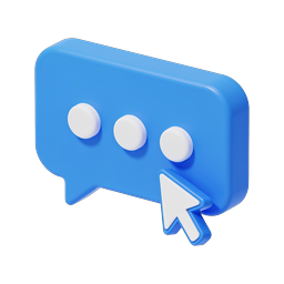 3D Chat Message Typing Icon with Cursor