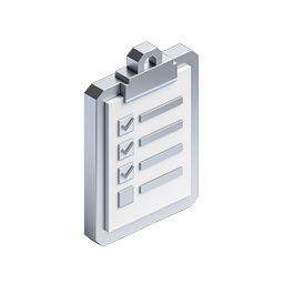 生産性のための 3D Isometric チェックリストクリップボードアイコン