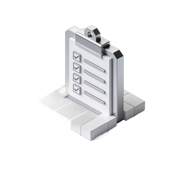 Isometric Checklist Clipboard Icon - 3D White Task Icon