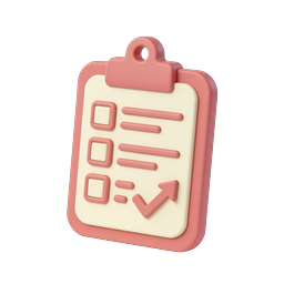 Checklist Clipboard 3D Icon | Task Management
