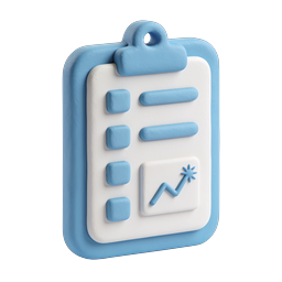 3D Clay Checklist Report Icon - Business Analytics