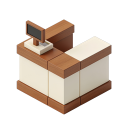 Checkout Counter POS Terminal 3D Isometric Icon