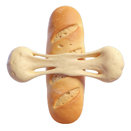 Cheese Baguette Icon - 3D Realistic French Bread