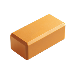 Realistic 3D Cheese Block Icon - Dairy Food Icon