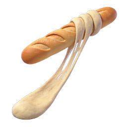 Cheese Bread Icon | Melted Baguette 3D Illustration