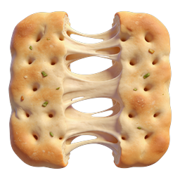 Cheese Bread Pull Icon - Stretchy Melted Cheese 3D