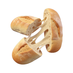 Cheese Pull Bread Icon - Realistic 3D Food Render