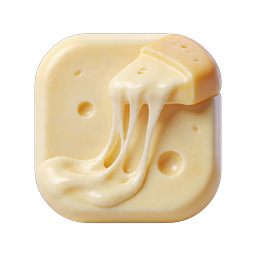 Cheese Cube Icon - 3D Realistic Dairy Food Illustration