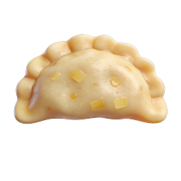 Golden Cheese Dumpling 3D Icon - Realistic Food Design