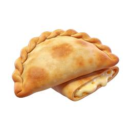 Ícone de Empanada de Queijo - Massa Assada Dourada 3D
